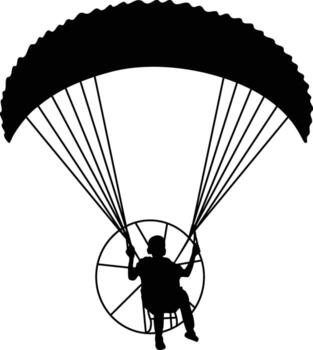 Paramotor Silhouette Design on White Background vector