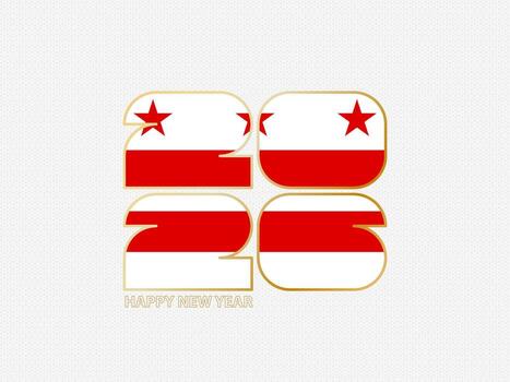 Abstract numbers 2026 with flag of District of Columbia. vector