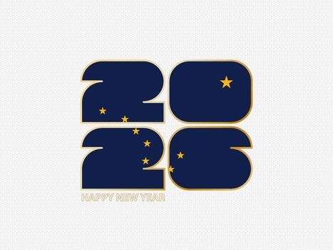 Abstract numbers 2026 with flag of Alaska. vector