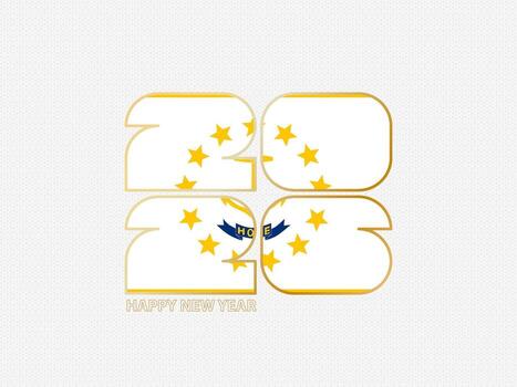 Abstract numbers 2026 with flag of Rhode Island. vector