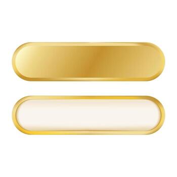Gold Rounded Rectangle Buttons Best for Game UI Badges Menus and Premium App Interface Design vector