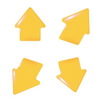 Gold Four Direction Arrows Best for Game Controls App Navigation Icons and UI Direction Guides vector