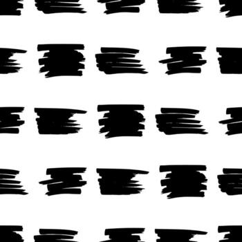 Seamless modern pattern with black marker scribbles on white background. illustration vector