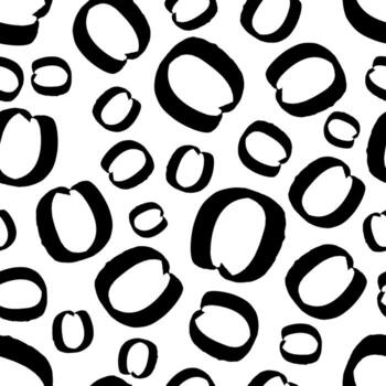 Seamless pattern with modern black sketch hand drawn brush scribble circles shape on white background. Abstract grunge texture. illustration vector