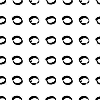 Seamless pattern with modern black sketch hand drawn brush scribble circles shape on white background. Abstract grunge texture. vector