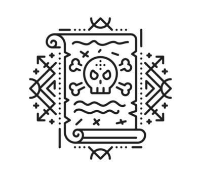 pirata antiguo Desplazarse esotérico línea símbolo vector