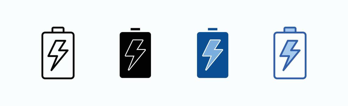 Battery icon sheet multiple style collection isolated vector