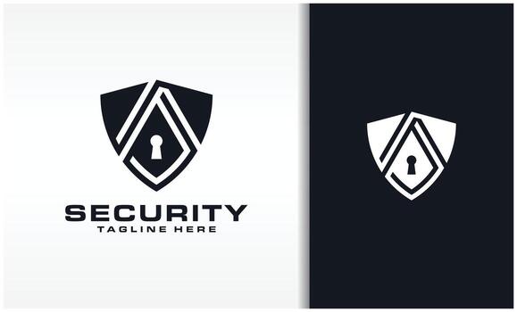 Shield security with lock symbol. Protection, safety, password security icon illustration. Firewall access privacy sign. Lock security icon for login page. Website guard emblem. vector