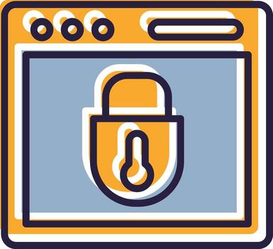 contraseña icono línea multicolor llave seguridad acceso iniciar sesión vector