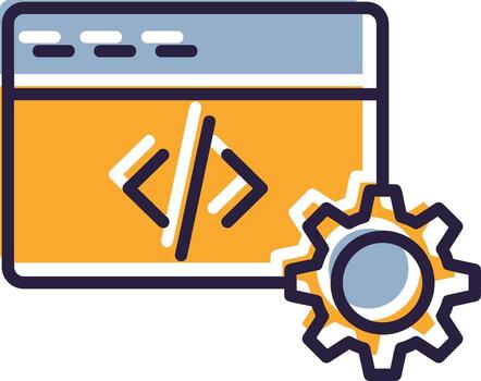 web desarrollo icono línea multicolor codificación programación sitio web desarrollo vector