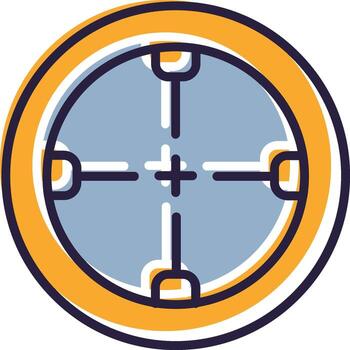 Scope Glyph Two color Sight Aim Target Optic vector