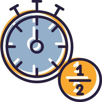 Half Time Glyph Two color Intermission Break Halftime Pause vector