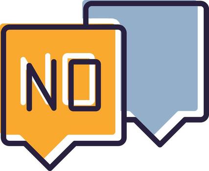 Say No Icon Line Multicolor Decline Refuse Reject Deny vector