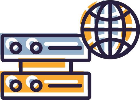 web hospedaje glifo dos color hospedaje servidor web Servicio proveedor vector