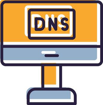 Dns Glyph Two color Domain Name System Server Internet Lookup vector