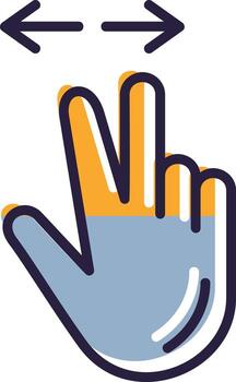 Spread Glyph Two color Expand Enlarge Open Up Gesture vector