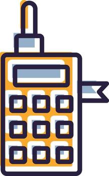 Walkie Talkies Glyph Two color Two Way Radio Communication Handheld Radio Transceiver vector