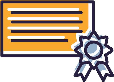 Certificate Glyph Two color Diploma Credential Verification Proof vector