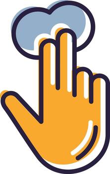 2x Tap Glyph Two color Double Tap Two Taps Click Gesture vector