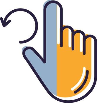 Rotate Glyph Two color Spin Turn Revolve Twist vector