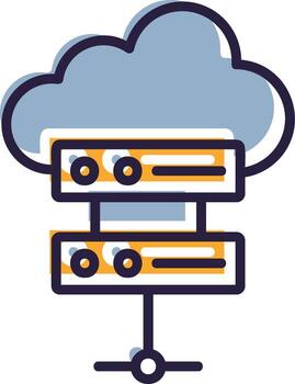 Cloud Database Glyph Two color Database Cloud Storage Server vector