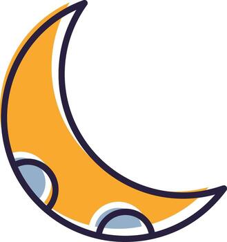 Crescent Moon Glyph Two color Lunar Phase Moon Half Moon Celestial vector