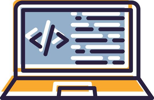 programación glifo dos color codificación desarrollo software guion vector