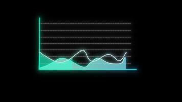 verde brilhando animado financeiro crescimento gráfico. crescimento Barra gráfico do economia. gráfico ilustração isolado em Preto fundo. video