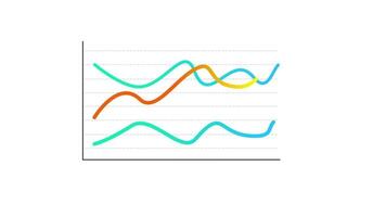 animado financeiro crescimento curva gráfico. crescimento Barra gráfico do economia. gráfico ilustração isolado em branco fundo video