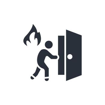 fire exit icons icons Flat style design vector