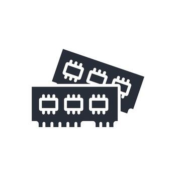 RAM computadora íconos conjunto plano estilo diseño vector