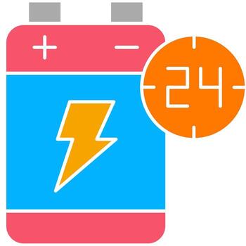 Battery Usage Time Icon vector