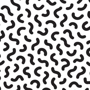 A repeating pattern of black, curved, and wavy lines on a white background. The lines are organic and varied in their curvature. vector