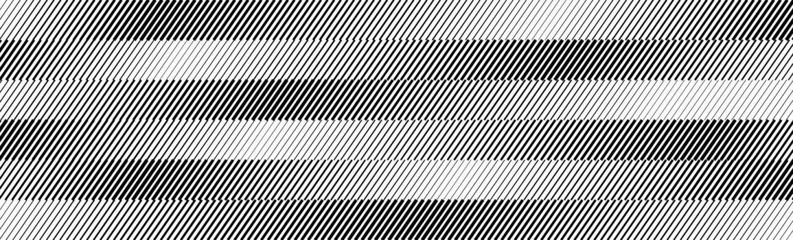 Oblique stripe halftone gradient texture. Diagonal lines gradation background. Black and white parallel slanted wallpaper. Repeating striped pattern backdrop. Abstract Doppler effect concept vector
