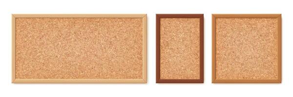Collection of cork bulletin boards vector