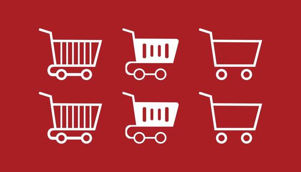 shopping cart icon with clean lines for website and app interface. vector