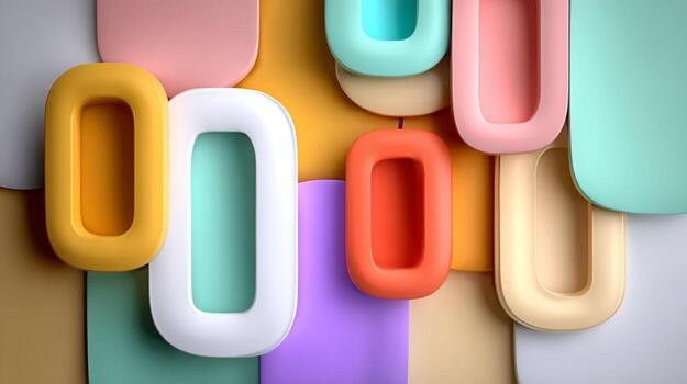 Colorful rectangles with rounded edges form a vibrant layered abstract background. photo