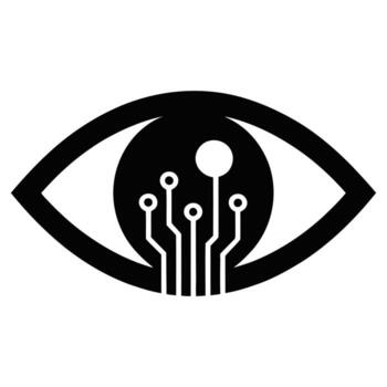 artificial inteligencia ojo con circuito tablero conexiones para tecnología y futuro conceptos visión de digital mundo datos Procesando y máquina aprendizaje vector