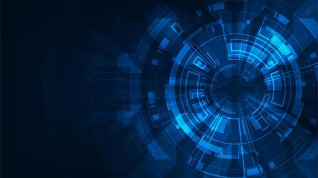 Circle circuit abstract technology background Hi-tech digital concept vector