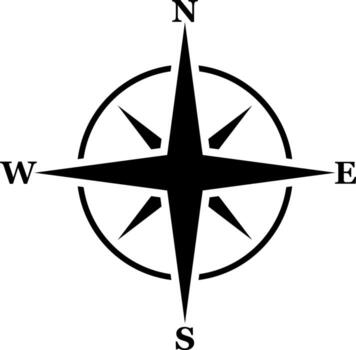 Wind rose retro design isolated Compass navigation dial stencil vector