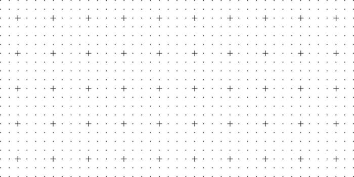 Grid of Dots and Crosses Arrangement. Seamless gray grid pattern with dots and squares. vector