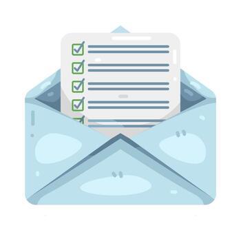 Envelope with Checklist Illustration vector