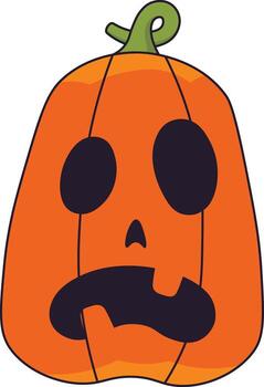 Halloween Pumpkin Face on White Background vector