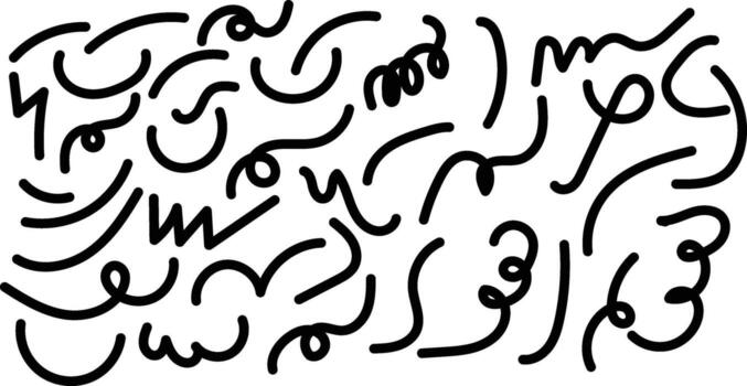 Abstract Black Swirls and Lines Pattern on White Background border vector