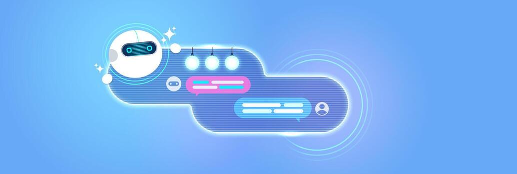 AI Chatbot Virtual Assistant for Business Customer Support Automation vector