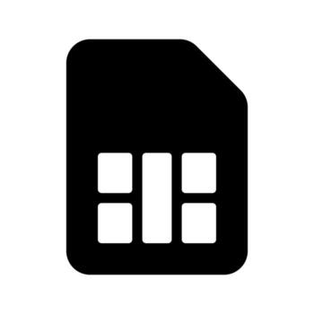 Simple sim card icon isolated on white background. vector