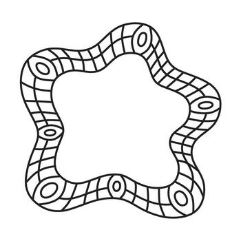 redondo mosaico modelo con ondulado borde, mosaico marco mosaico, . negro y blanco borde. vector