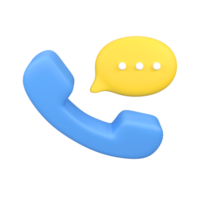 teléfono llamadas con habla burbujas aislado 3d hacer icono ilustración png
