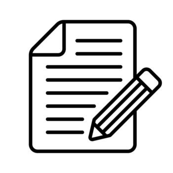 register document icon outline, paper note line symbol, clipboard, checklist, report, survey or agreement icon, approval and document acceptance Icons vector