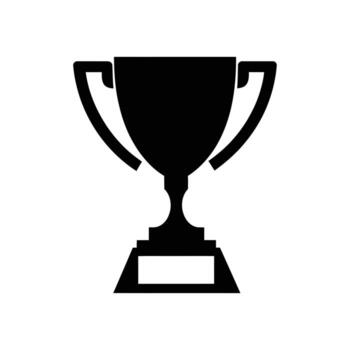 Black trophy cup icon illustration design on white background vector